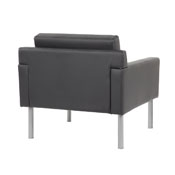 Boss Black Antimicrobial Vinyl Lounge Chair, BR8001AM-BK